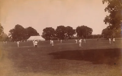Cricket match, late 19th-early 20th century