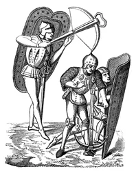 Crossbowman Protected by Shield Bearers