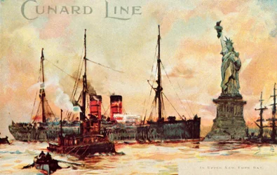 Cunard Line - In Upper New York Bay, c1900