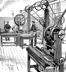 Cutting Coin Blanks from Metal Strips, Royal Mint, London