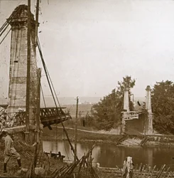 Damaged Bridge, Dormans, Northern France, c1914-c1918