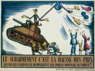 De Gaulle depicted as a warmonger, 1950