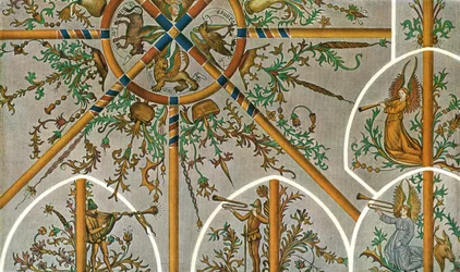 Decoration in Stedum Church, Groningen, Netherlands, 1928