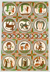 Decoration in Stora Råda Old Church, Västra Götaland, Sweden