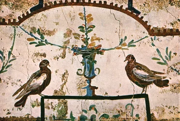 Decoration in the Catacombs of Praetextatus on the Via Appia, Rome, Italy