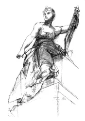 Decorative study for The Apotheosis of the Law, c1880-1882