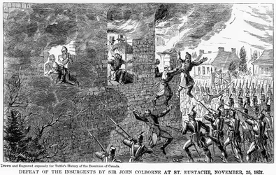 Defeat of the Insurgents by Sir John Colborne at St Eustache, 25 November 1837