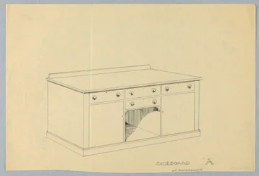 Design for Sideboard A of Mahogany, 1900–05