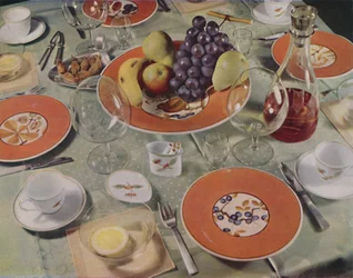Dessert - In This Table Arrangement the Fruit Service is Royal Copenhagen Faience, 1939