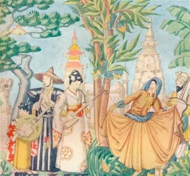 (detail) from the mural decorations in the foyer of the Regent Cinema, Poole