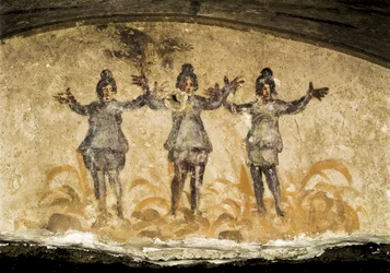 Detail of a fresco from the Catacombs of Priscilla, 2nd or 3rd century AD