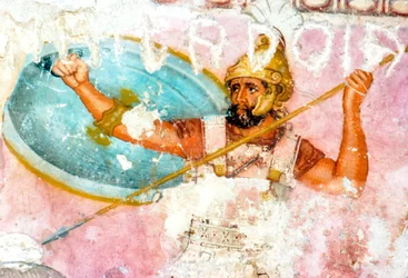 Painting on Etruscan Sarcophagus from Tarquinia (Detail)