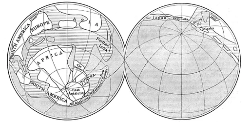 Diagram of the Earth During the Carboniferous Period, 1922