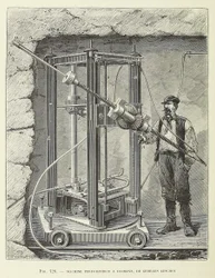 Diamond Drilling Machine designed by Georges Leschot, engraving