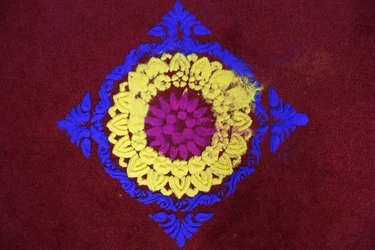 Diwali rangoli in Shirdi Sai Baba temple, Leicester, United Kingdom
