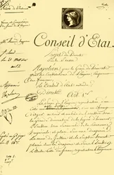 Draft decree on the form and composition of the imperial seal, 10 July 1804