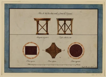 Drawing, Design for Two Small Breakfast Tables, early 19th century