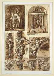 Sheets of Studies after Bolognese Monuments, 1811–14