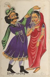 Dusmanta Garlanding Shakumtala, 1800s