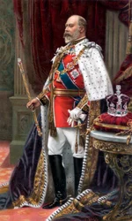 Edward VII in full coronation robes