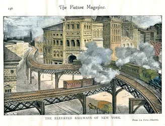Elevated Railway in New York, from The Picture Magazine
