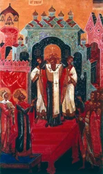 Elevation of the Cross During a Russian Orthodox Service, 19th Century