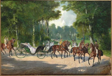Empress Elisabeth in a carriage in Vienna