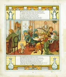 English Family Taking a Meal in the Station Buffet at Boulogne, France
