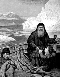 English Navigator Henry Hudson 1550-1611 on His Last Voyage