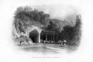 Entrance to the Elephanta Caves, Bombay, India