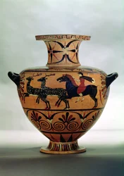 Etrusco-Ionian Black-Figure Hydria Depicting a Hunting Scene, from Cerveteri, c.540-530 BC