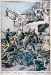 Explosion on board the Russian battleship Tsesarevich, Battle of the Yellow Sea, 10th August 1904