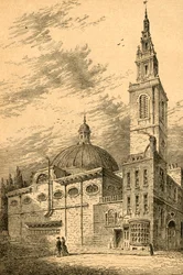 Exterior of St. Stephens, Walbrook, in 1700, 1897