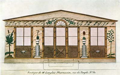 Facade painting of Langlois Apothecary