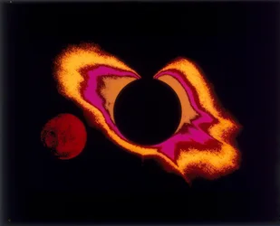 False Colour Photograph of the Sun and the Moon