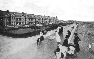 Families Out Walking on New Parade, East Worthing, West Sussex