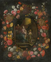 Family in a Flower and Fruit Garland