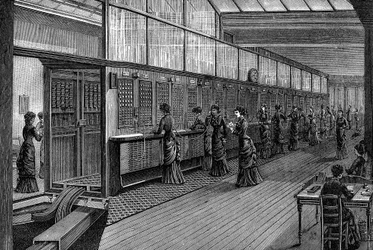 Female Telephonists at the Central Telephone Exchange, Paris