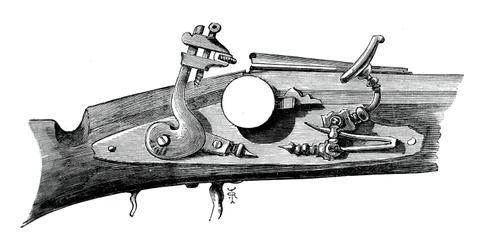 Firelock or Snaphance from Haddon Hall, Derbyshire