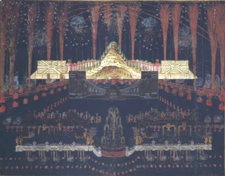 Fireworks and illumination on April 25, 1742 in Moscow, mid-18th century.