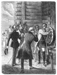 First Chappe telegraph message from St Petersburg, early 19th century, c1870