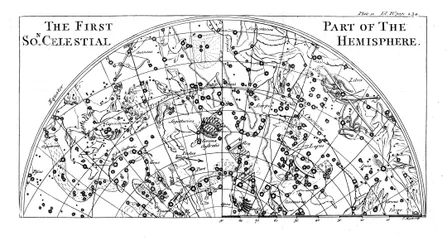First Part of the Star Chart of the Southern Celestial Hemisphere Showing Constellations
