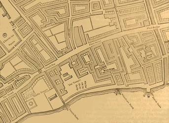 Fleet Street, The Temple, etc., from a Map of London, Published 1720, 1897