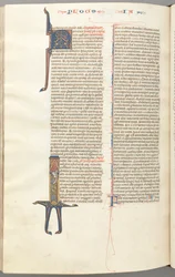 James, Historiated Initial I, James Standing with a Scroll, c. 1275-1300