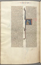Revelations, historiated initial A, John seated at a desk writing, c. 1275-1300