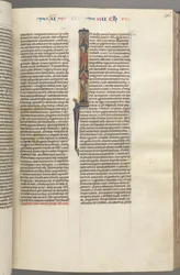 Ruth, Historiated Initial I with Elimilech and Naomi