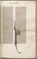 Kings I, Historiated Initial F, Elkanah and Hannah Kneeling Before an Altar, c. 1275-13 (detail)