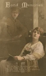 Fond Memories, Romantic Postcard Sent from a Soldier to His Sweetheart