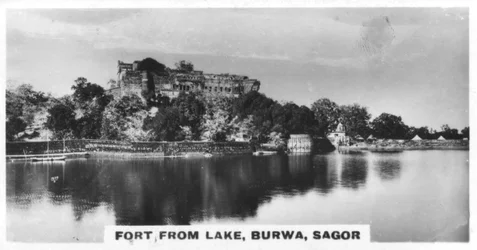 Fort from the lake, Burwa, Sagor, India, c. 1925