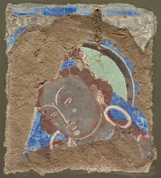 Fragment with a Head of Bodhisattva, 600-650